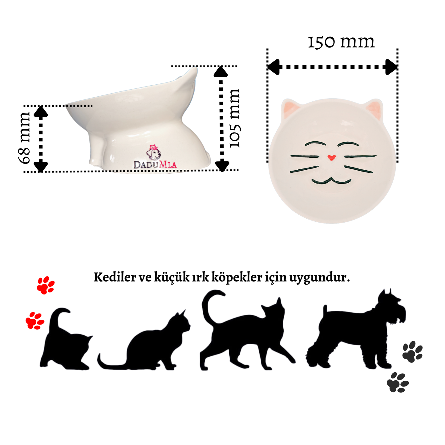 MeLove Porselen Yavaş Yeme Mama Kabı (Bloom)