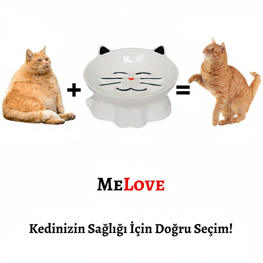 MeLove Porselen Yavaş Yeme Mama Kabı (Night)